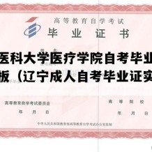 锦州医科大学医疗学院自考毕业证图片模板（辽宁成人自考毕业证实拍样本）