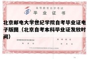 北京邮电大学世纪学院自考毕业证电子版图（北京自考本科毕业证发放时间）