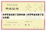 大学毕业证丢了怎样补回（大学毕业证丢了怎么补回）