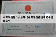 中专学历是什么水平（中专学历相当于初中还是高中）