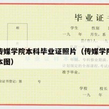 山东传媒学院本科毕业证照片（传媒学院毕业证样本图）