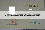 大学毕业证在哪下载（毕业证去哪下载）