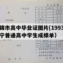 盘锦市高中毕业证图片(1993年辽宁普通高中学生成绩单）