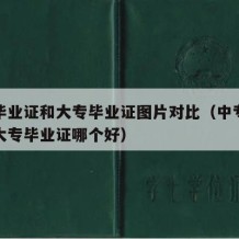 中专毕业证和大专毕业证图片对比（中专毕业证和大专毕业证哪个好）