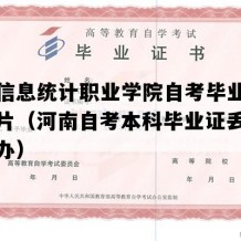 河南信息统计职业学院自考毕业证实拍图片（河南自考本科毕业证丢了怎么补办）