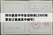 桦川县高中毕业证样本(1995年黑龙江普通高中编号）