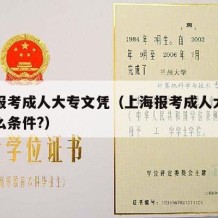 上海报考成人大专文凭（上海报考成人大专需要什么条件?）