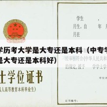 中专学历考大学是大专还是本科（中专学历考大学是大专还是本科好）