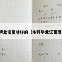 本科毕业证是啥样的（本科毕业证百度百科）