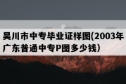 吴川市中专毕业证样图(2003年广东普通中专P图多少钱）