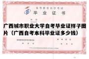 广西城市职业大学自考毕业证样子图片（广西自考本科毕业证多少钱）