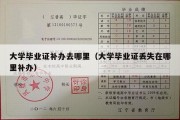 大学毕业证补办去哪里（大学毕业证丢失在哪里补办）