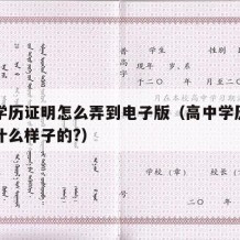 高中学历证明怎么弄到电子版（高中学历证明书是什么样子的?）