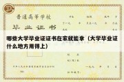 哪些大学毕业证证书在家就能拿（大学毕业证什么地方用得上）