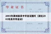 2003年襄城县高中毕业证图片（湖北2003年高中毕业证）