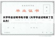 大学毕业证明书电子版（大学毕业证明丢了怎么办）