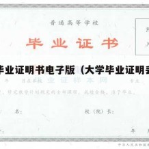 大学毕业证明书电子版（大学毕业证明丢了怎么办）