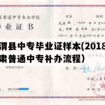 通渭县中专毕业证样本(2018年甘肃普通中专补办流程）