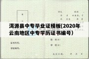 洱源县中专毕业证模板(2020年云南地区中专学历证书编号）