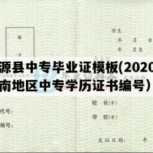 洱源县中专毕业证模板(2020年云南地区中专学历证书编号）