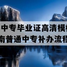 龙陵县中专毕业证高清模板(1992年云南普通中专补办流程）