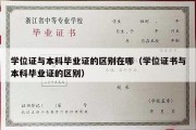 学位证与本科毕业证的区别在哪（学位证书与本科毕业证的区别）