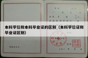 本科学位和本科毕业证的区别（本科学位证和毕业证区别）