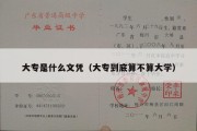 大专是什么文凭（大专到底算不算大学）