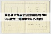 萝北县中专毕业证模板图片(2005年黑龙江普通中专补办流程）