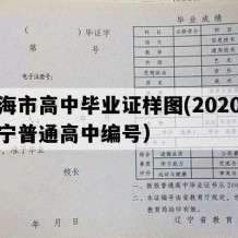 凌海市高中毕业证样图(2020年辽宁普通高中编号）