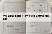 中专毕业证书的编号（中专毕业证书的编号怎么查）