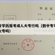 假中专学历报考成人大专行吗（假中专可以报考真大专吗）