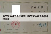 高中学历证书长什么样（高中学历证书长什么样图片）