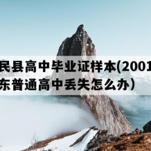 惠民县高中毕业证样本(2001年山东普通高中丢失怎么办）