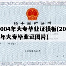 2004年大专毕业证模板(2004年大专毕业证图片)