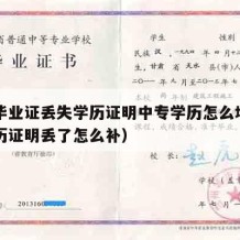 中专毕业证丢失学历证明中专学历怎么填（中专学历证明丢了怎么补）