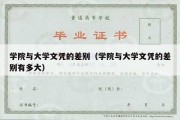 学院与大学文凭的差别（学院与大学文凭的差别有多大）