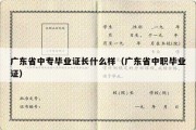 广东省中专毕业证长什么样（广东省中职毕业证）