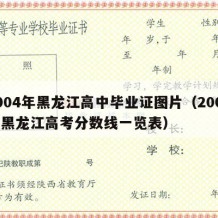 2004年黑龙江高中毕业证图片（2004年黑龙江高考分数线一览表）