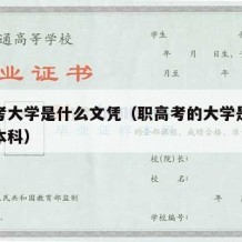 职高考大学是什么文凭（职高考的大学是专科还是本科）