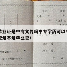 中专毕业证是中专文凭吗中专学历可以考吗（中专证是不是毕业证）