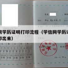 学信网学历证明打印流程（学信网学历证明怎么打印出来）