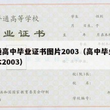 普通高中毕业证书图片2003（高中毕业证范本2003）