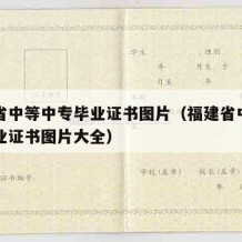 福建省中等中专毕业证书图片（福建省中等中专毕业证书图片大全）