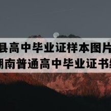 石门县高中毕业证样本图片(1998年湖南普通高中毕业证书编号）