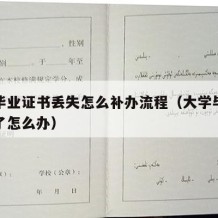 大学毕业证书丢失怎么补办流程（大学毕业证书丢了怎么办）