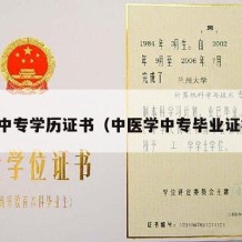 中医中专学历证书（中医学中专毕业证样本）