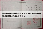 大学毕业证书和学位证丢了能补吗（大学毕业证书和学位证书丢了怎么补）