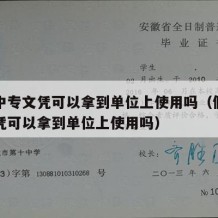 假的中专文凭可以拿到单位上使用吗（假的中专文凭可以拿到单位上使用吗）