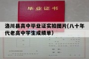 洛川县高中毕业证实拍图片(八十年代老高中学生成绩单）